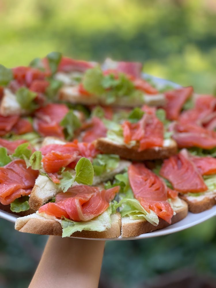 Plate With Bread With Meat