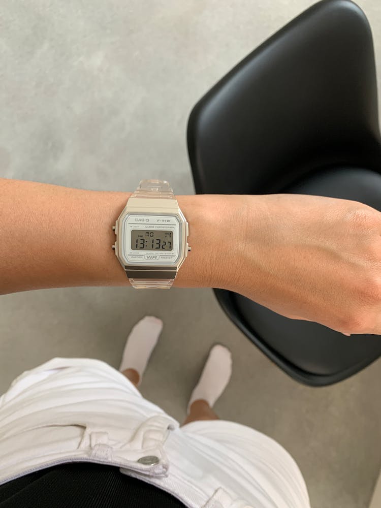 Woman Wearing Digital Watch