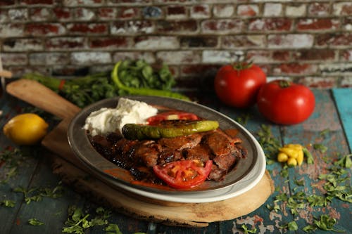 Iskender Kebab with Roast Pepper