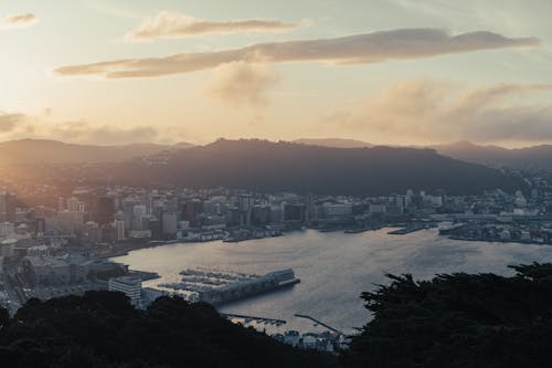 City in Bay on Sea Coast