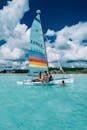 Blue and Red Sailing Boat