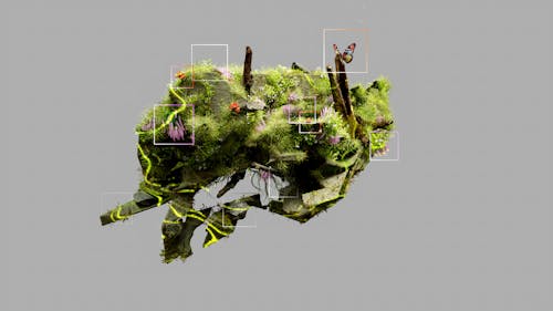 An artist’s illustration of artificial intelligence (AI). This image depicts how AI could help understand ecosystems and identify species. It was created by Nidia Dias as part of the Visua...