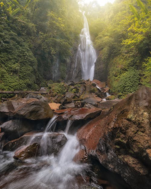 Cascade on Boulders in Woods