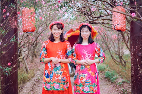 Robe à Fleurs Rouge Et Jaune Pour Femme