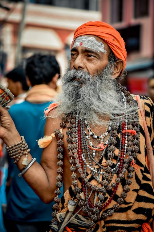 Ilmainen kuvapankkikuva tunnisteilla harmaat hiukset, intialainen mies, kaulakorut