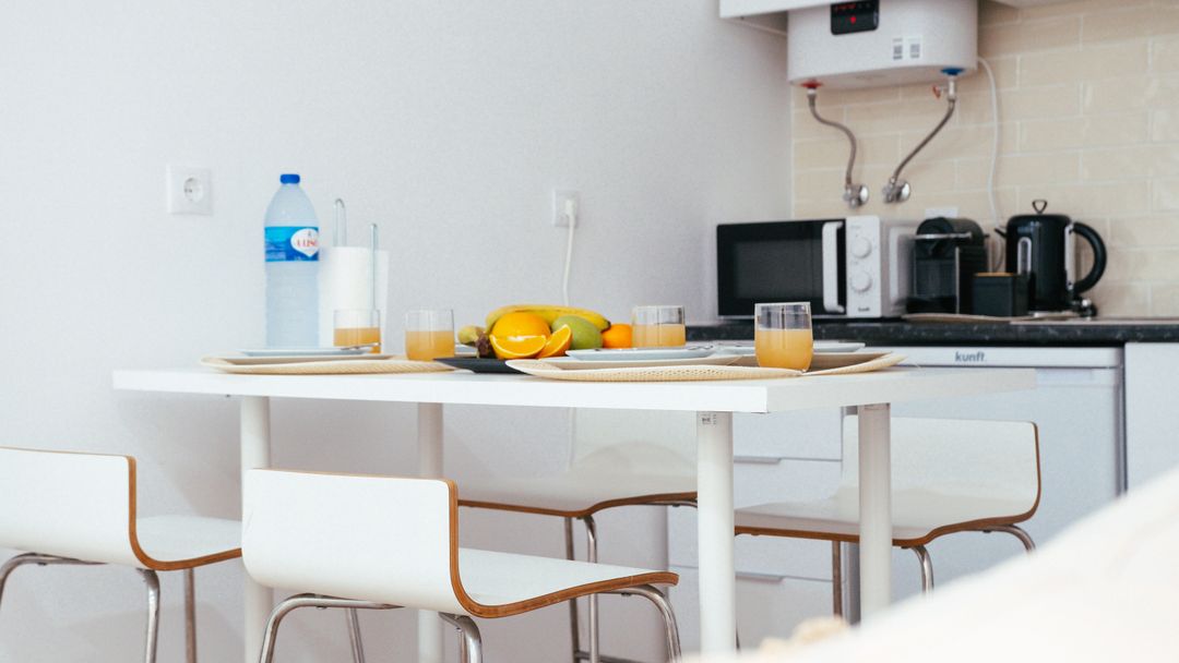 A working kitchen bench. In a bakery, what gets rinsed off it is the thing that blocks the line.