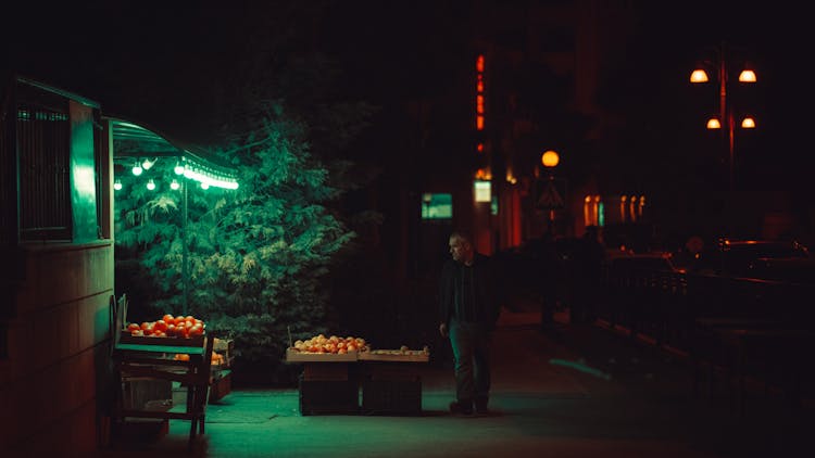 Man In Grocery Store At Night