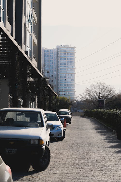 Free Cars Parked in front of a Building in City  Stock Photo