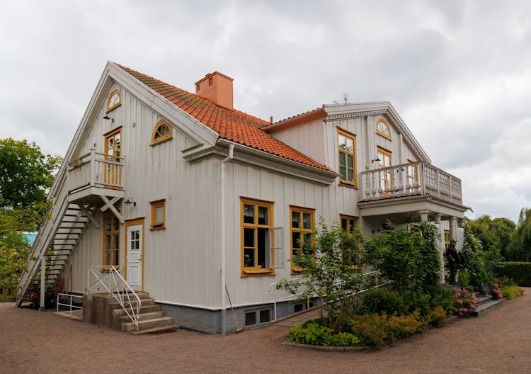 A Traditional Wooden Scandinavian House 