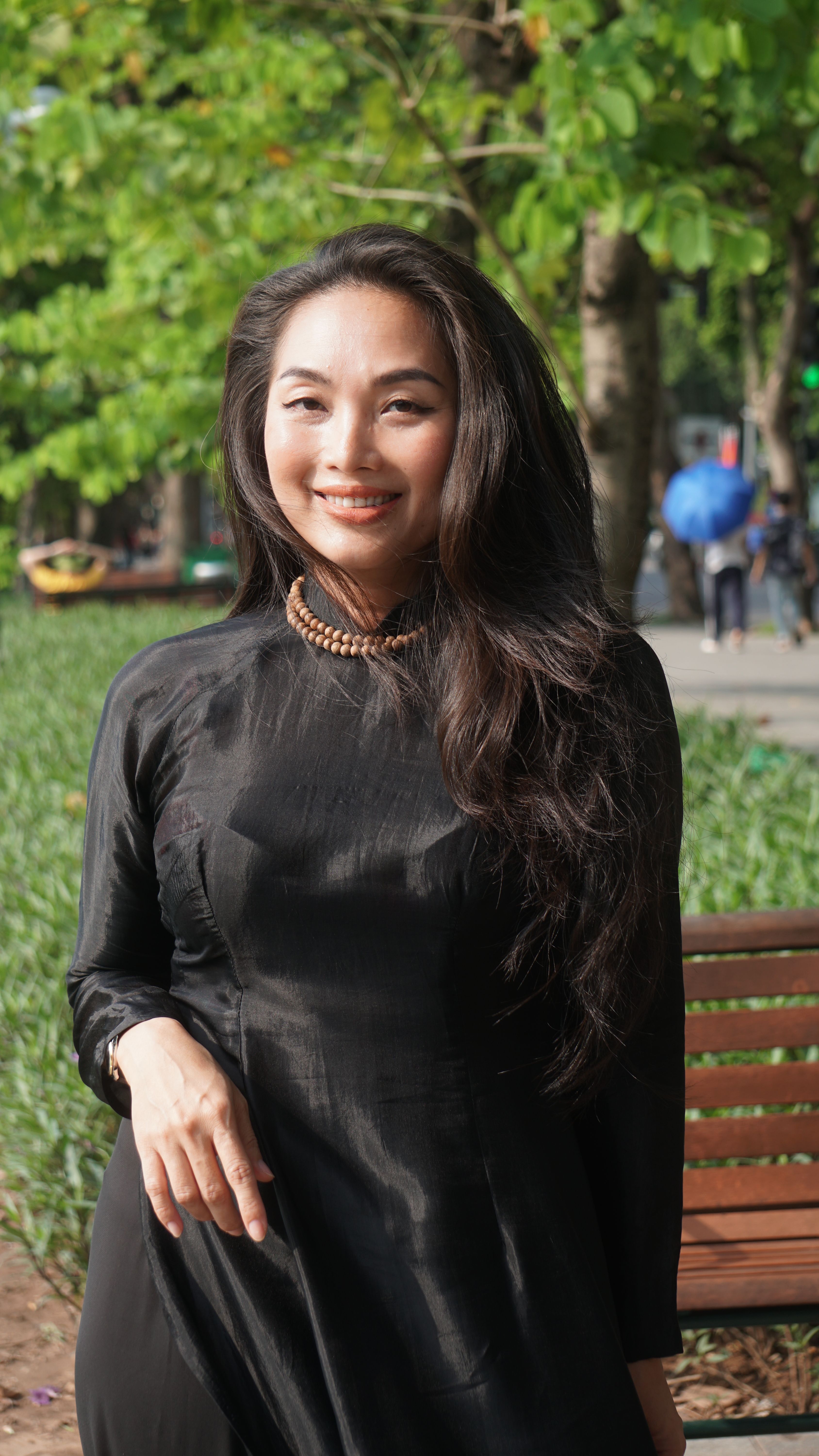 A Woman in Black Dress in a Park · Free Stock Photo