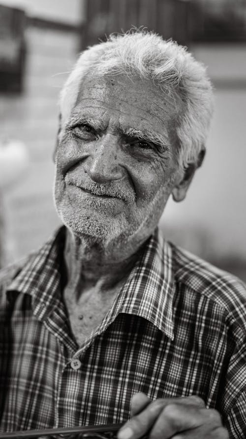 Portrait of Elderly Man in Shirt