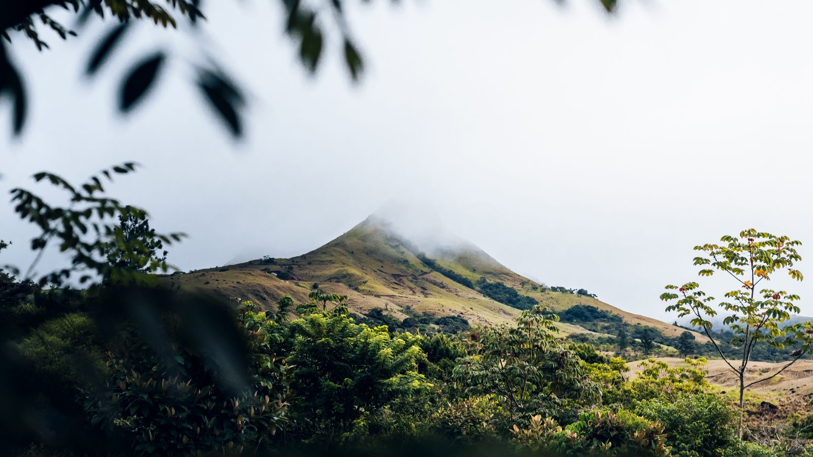 Mountain peak in a valley, Sao Tome and Principe