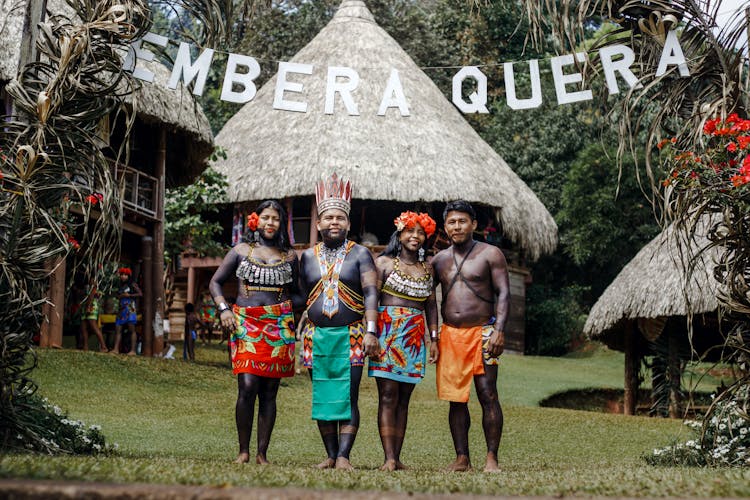 Group Of People With Paint On Body On Traditional African Festival