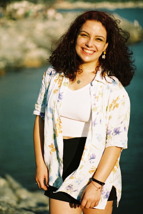 Portrait of a Brunette Smiling