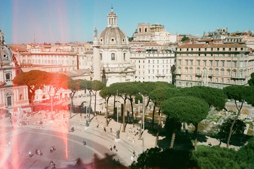 Lens Flare on a Photo of Rome, Italy