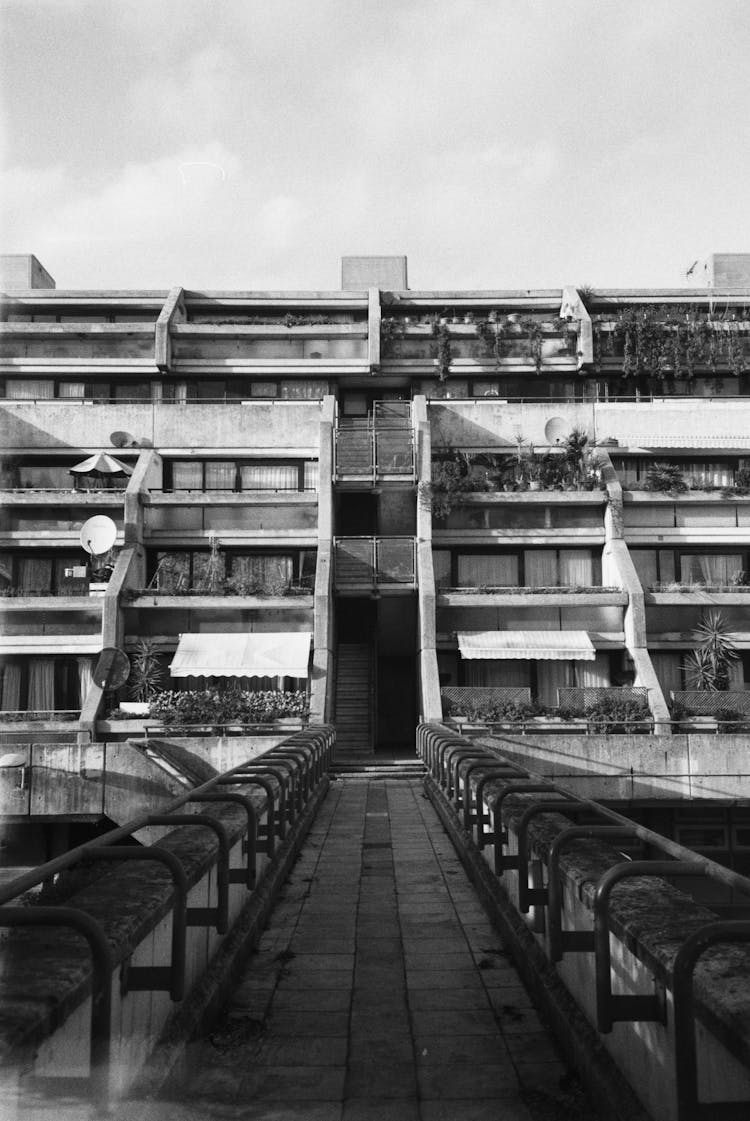 Alexandra Road Estate In Grayscale, London, United Kingdom