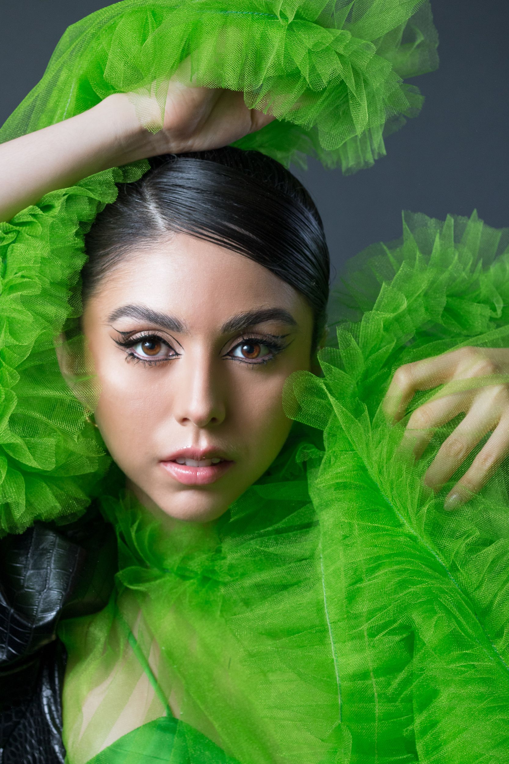 Portrait of a Model in a Green Dress · Free Stock Photo
