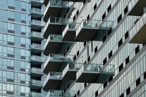 Glass Balconies of Residential Skyscraper