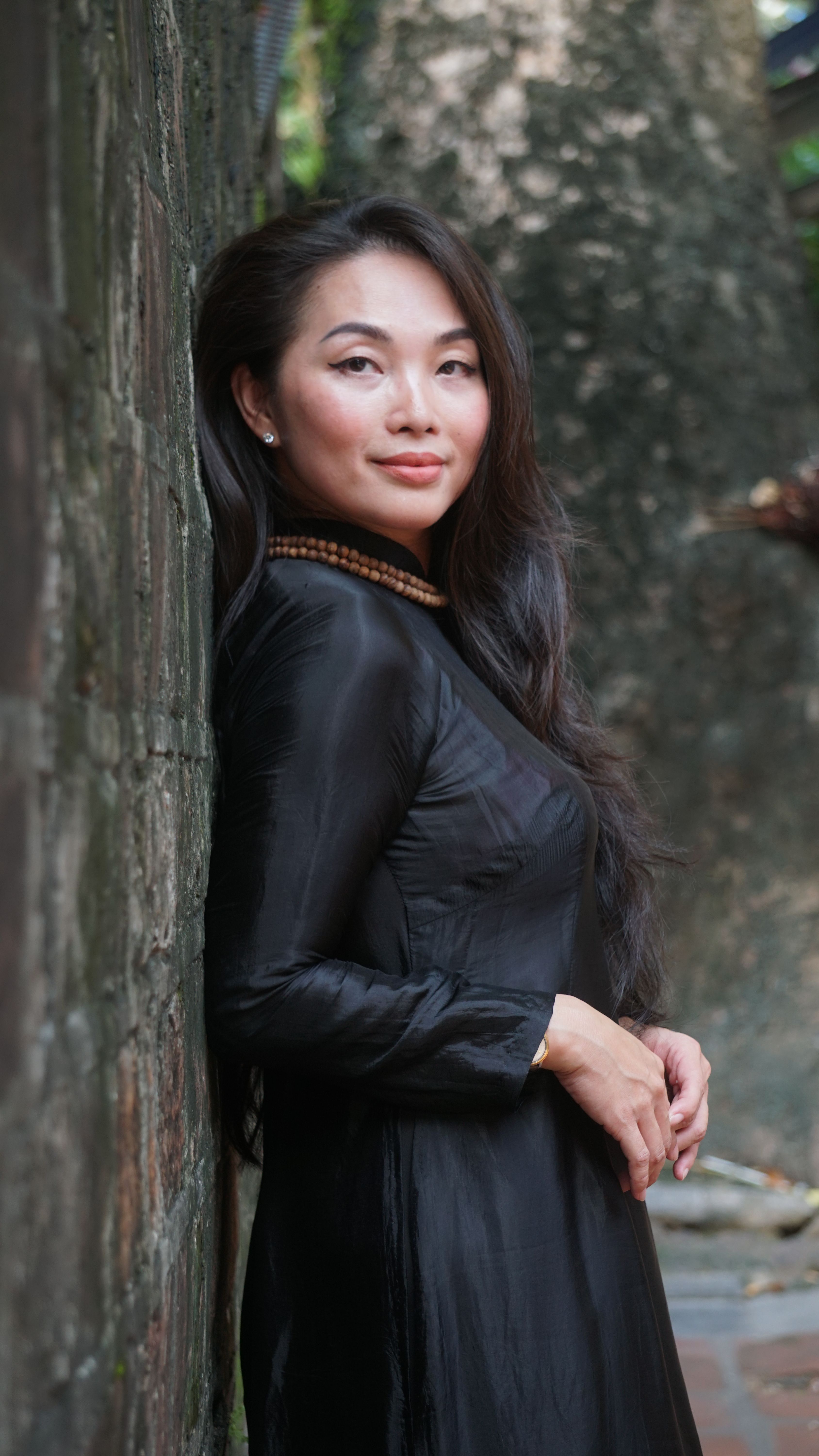 Woman Posing by Tree in Black Dress · Free Stock Photo
