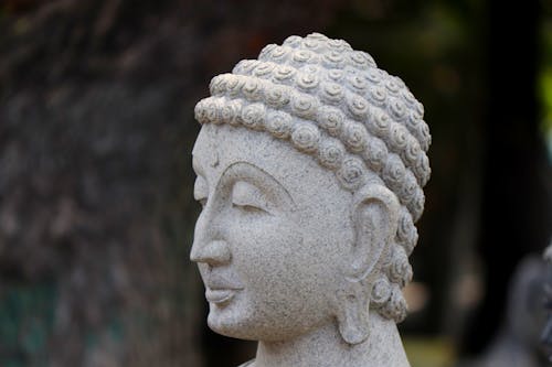 Face of a Stone Buddha Statue