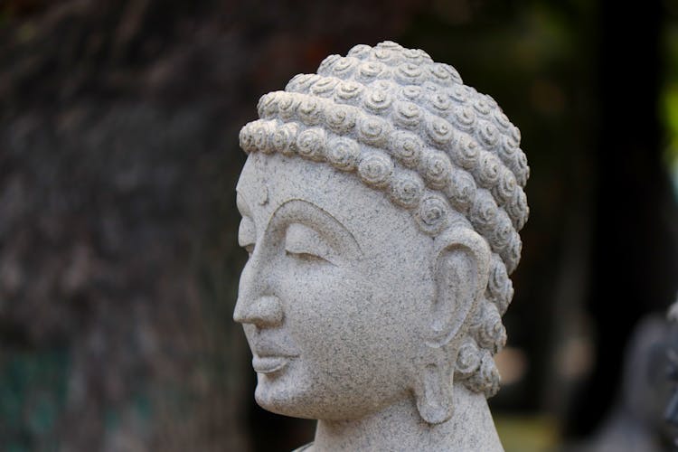 Face Of A Stone Buddha Statue