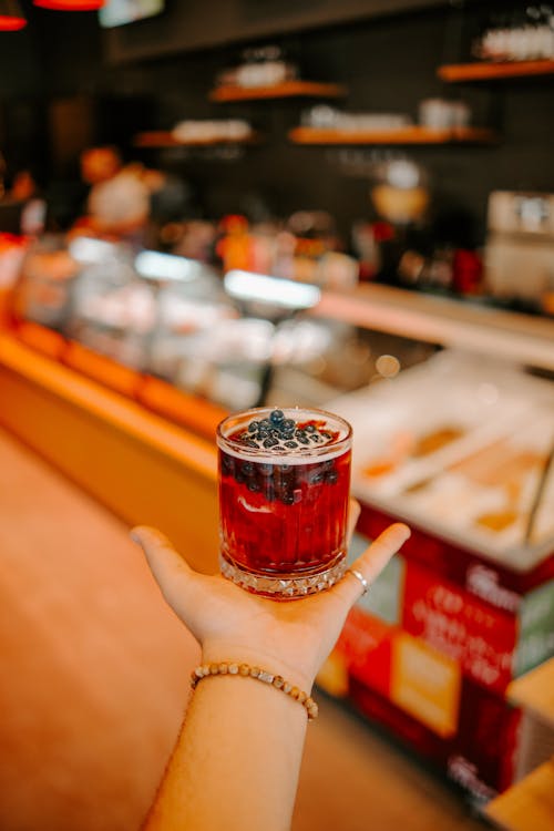 Kostenloses Stock Foto zu blaubeeren, getränk, glas