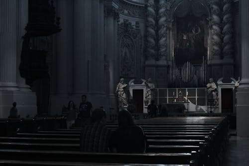 Dark, Monumental Church Interior