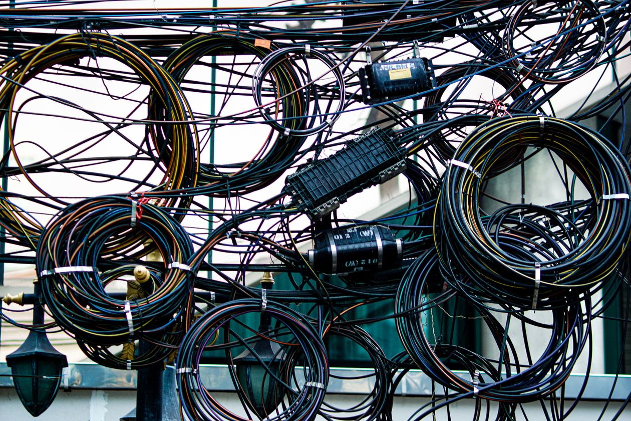 Tangled network of cables