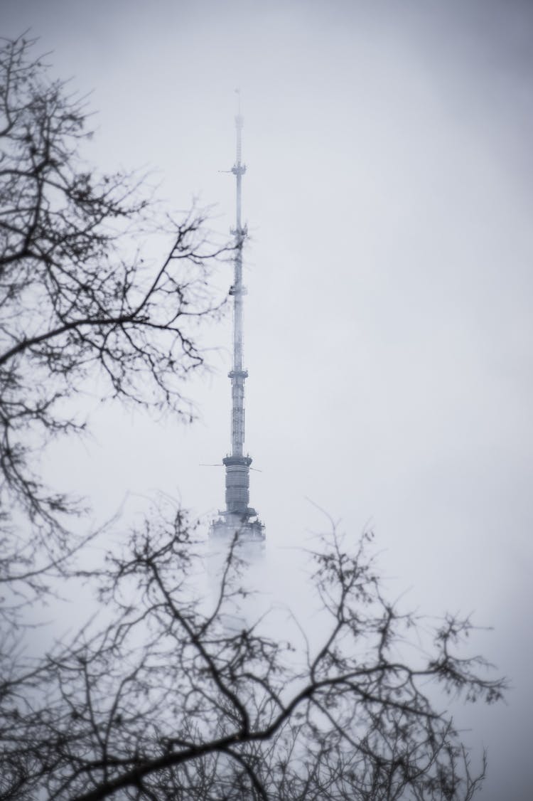 Tokyo Skytree Under Clouds