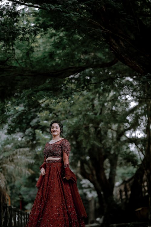 Woman in Red, Traditional Dress