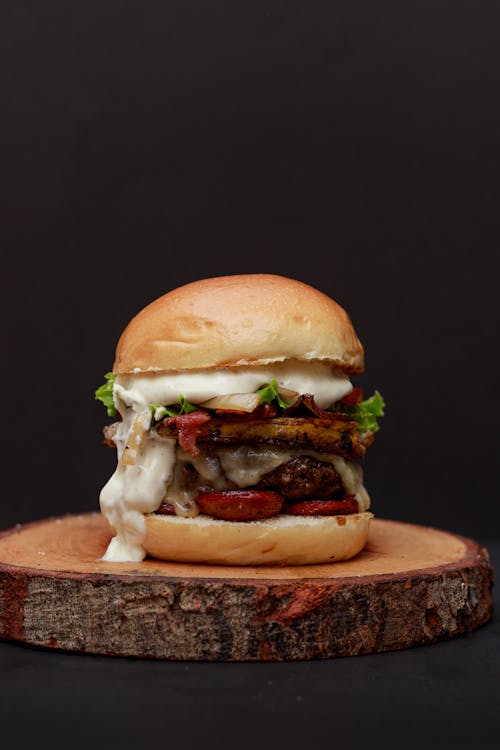 Foto stok gratis baki, burger, fotografi makanan