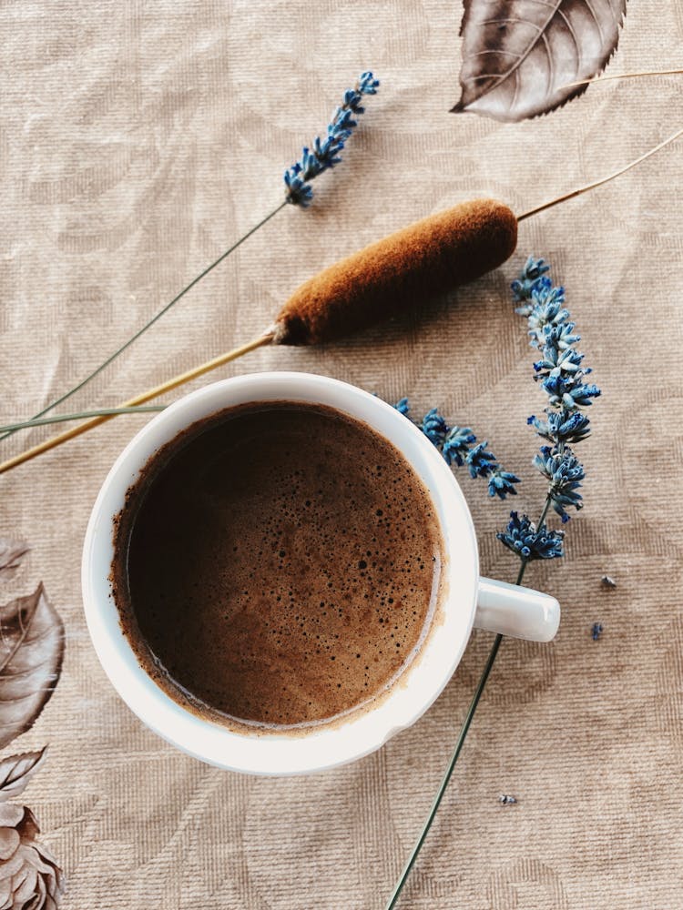 Coffee, Flowers And Bulrush