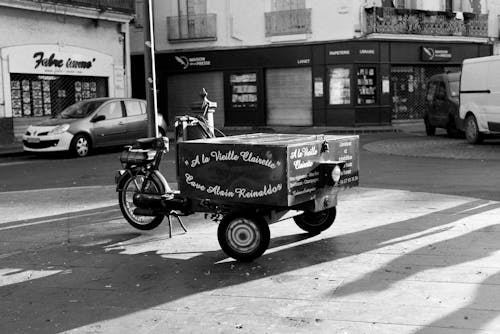 Motorbike with Cart on Street
