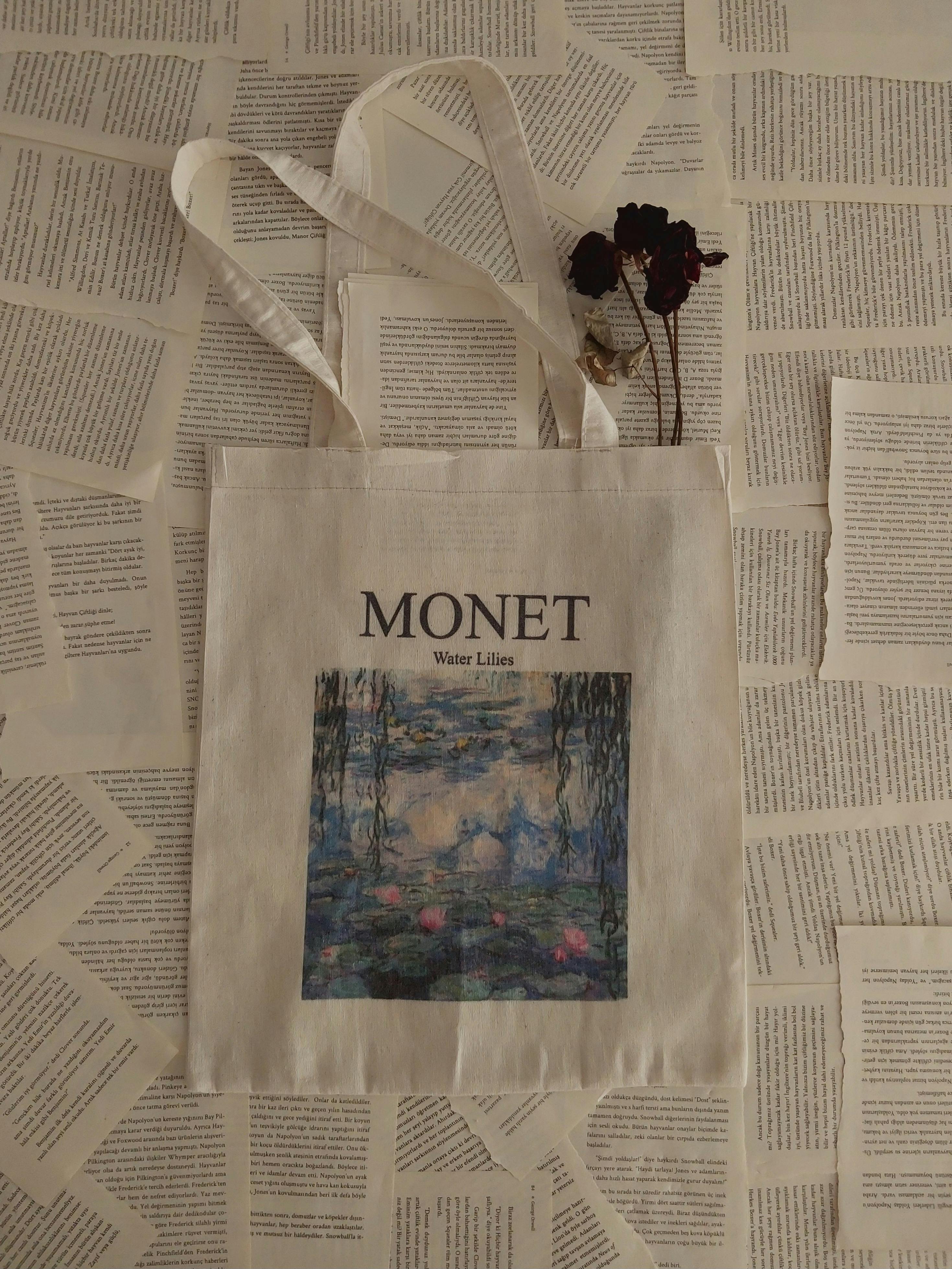 Monet Woman with Parasol Shoulder Strap Canvas Magazine Tote - RainCaper