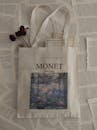 Cotton Shopping Bag Printed in Monet Water Lilies Painting