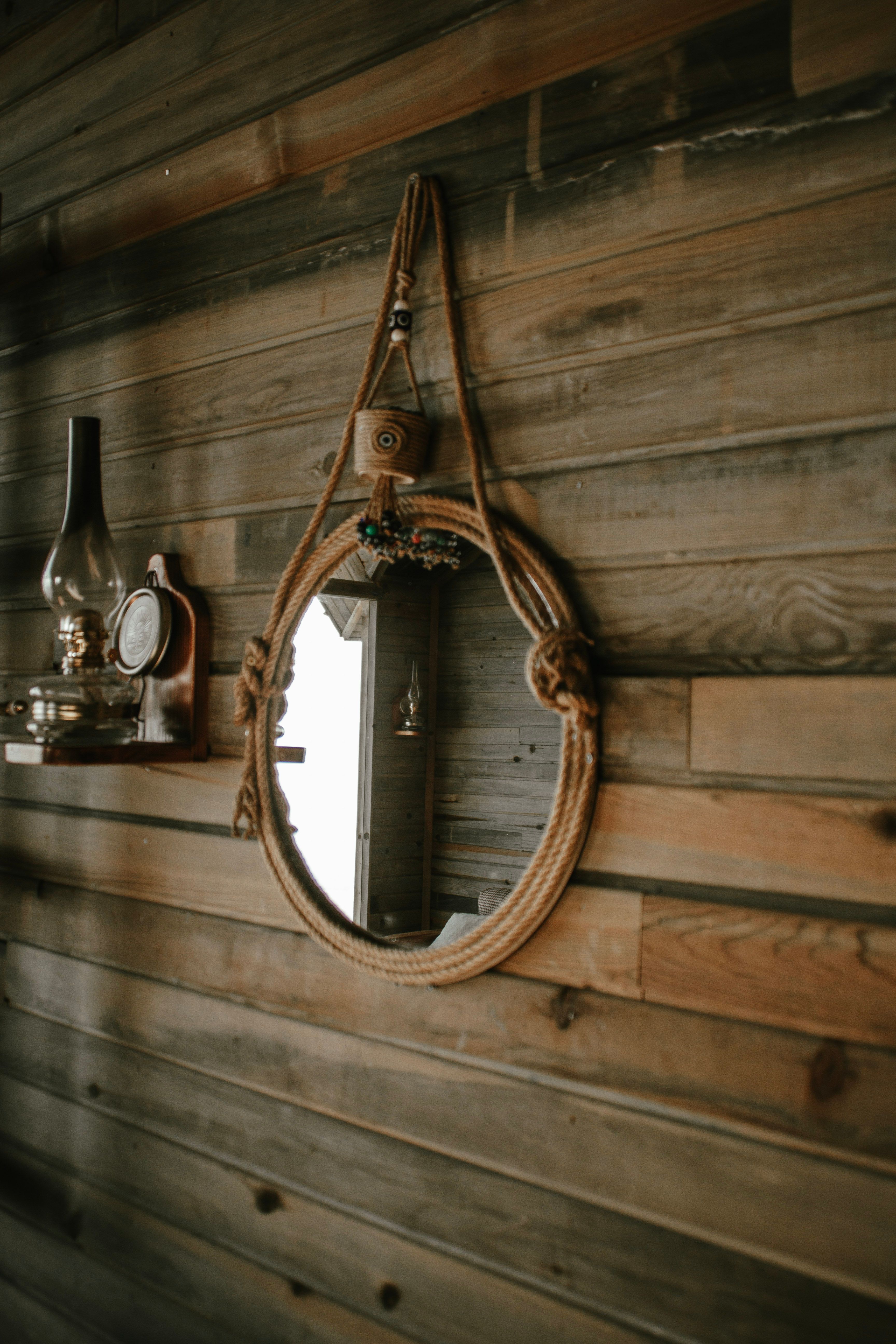 Round Mirror with Shelf · Free Stock Photo