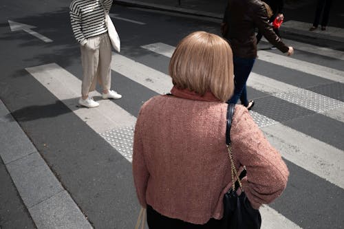 Free Pedestrians on Marked Crosswalk Stock Photo