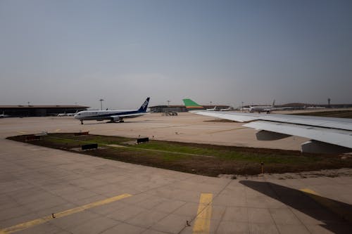 Planes Taxiing on the Airport Apron