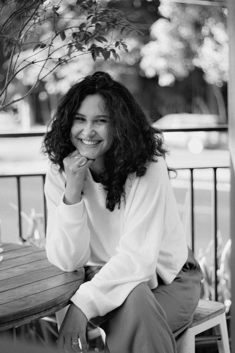 Portrait Of A Brunette Smiling 