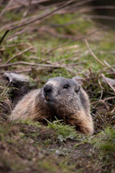 A marmot in its natural habitat in Tux, Austria, showcasing mountain wildlife.