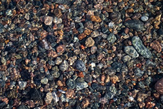 little rocks under the water 