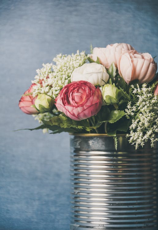 Free Photo of Flowers In Can Stock Photo