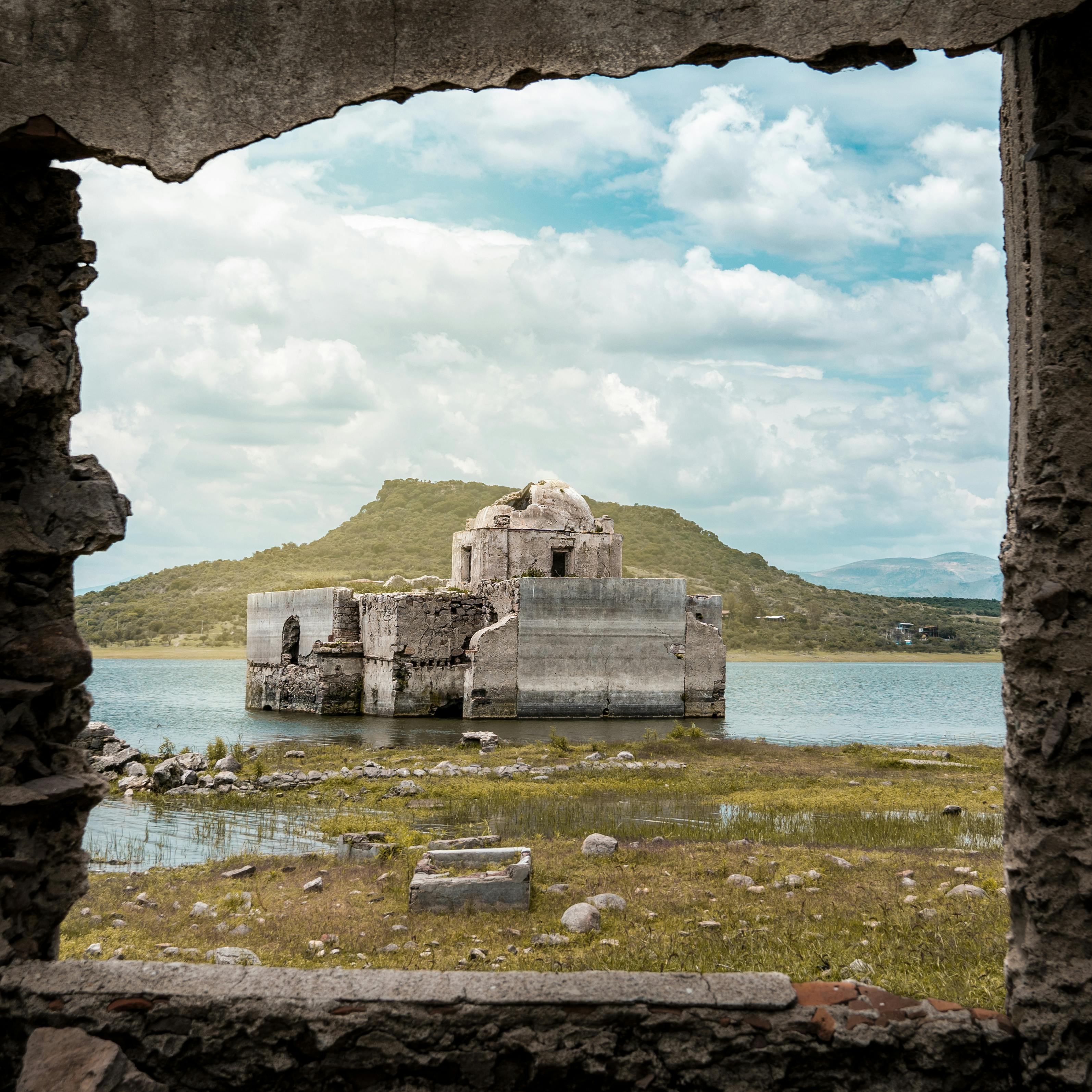 abandoned church in presa de la purisima in mexico