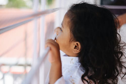 Little Girl Looking Out the Window