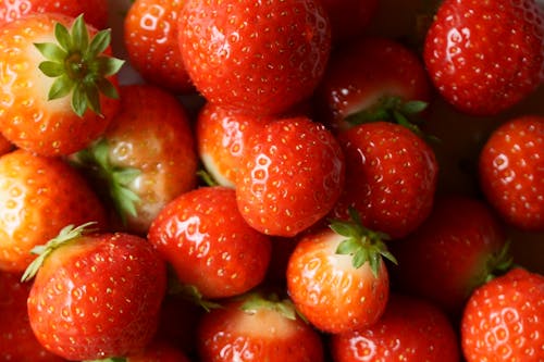 Close-up of Bright Red Strawberries 