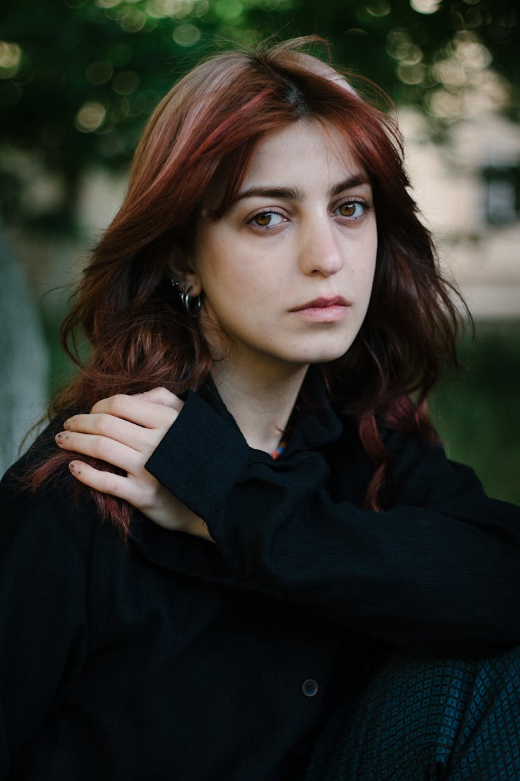 Young Woman In Black Shirt