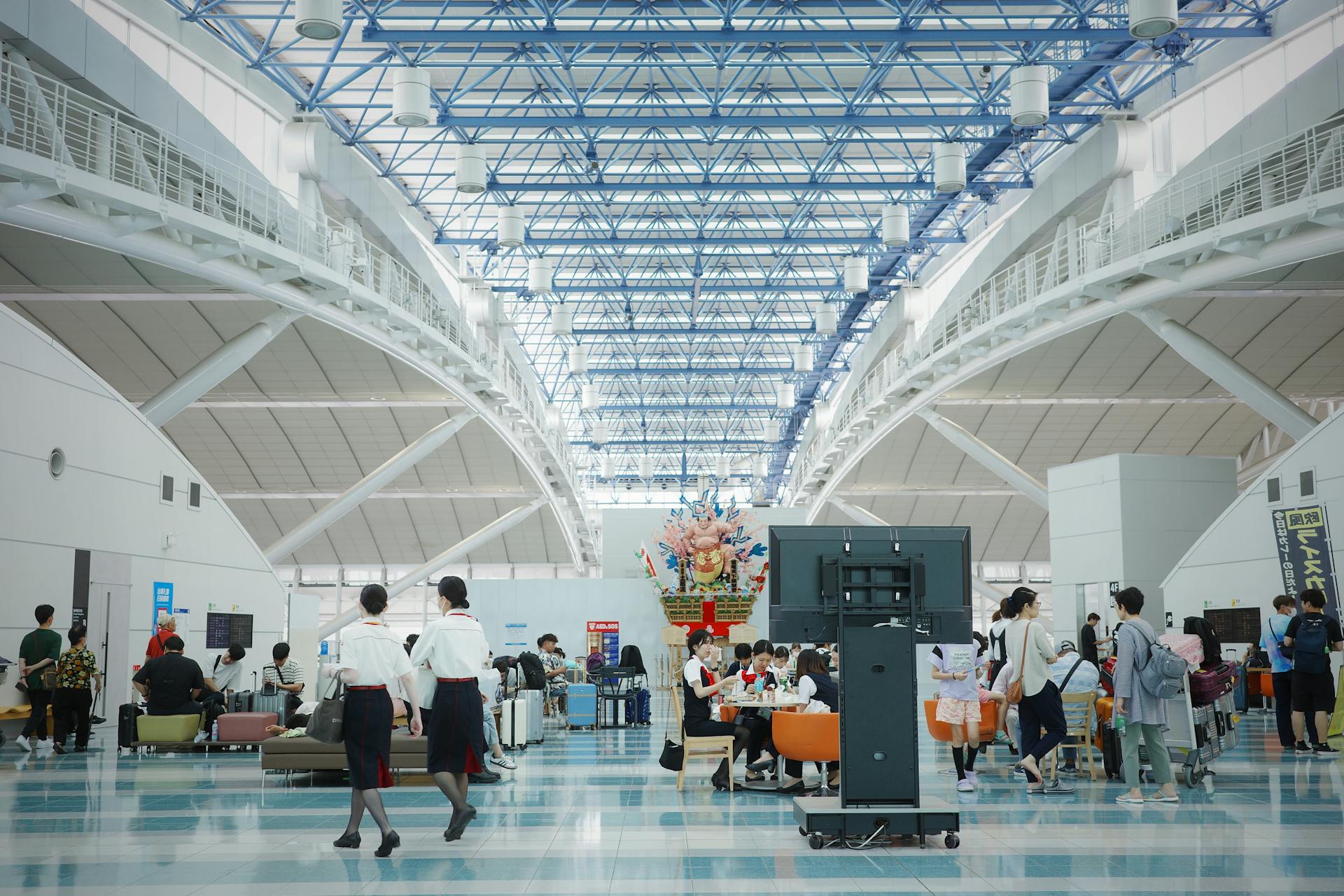 People Walking at the Fukuoka Airport in Japan