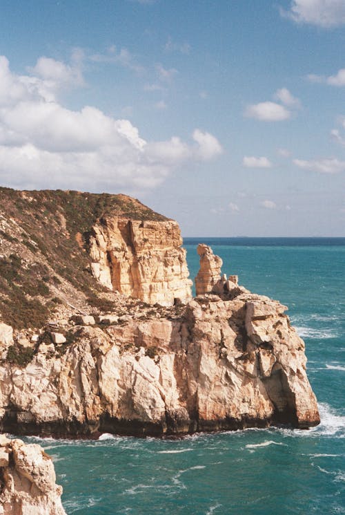 Barren Rock Formations on Sea Coast