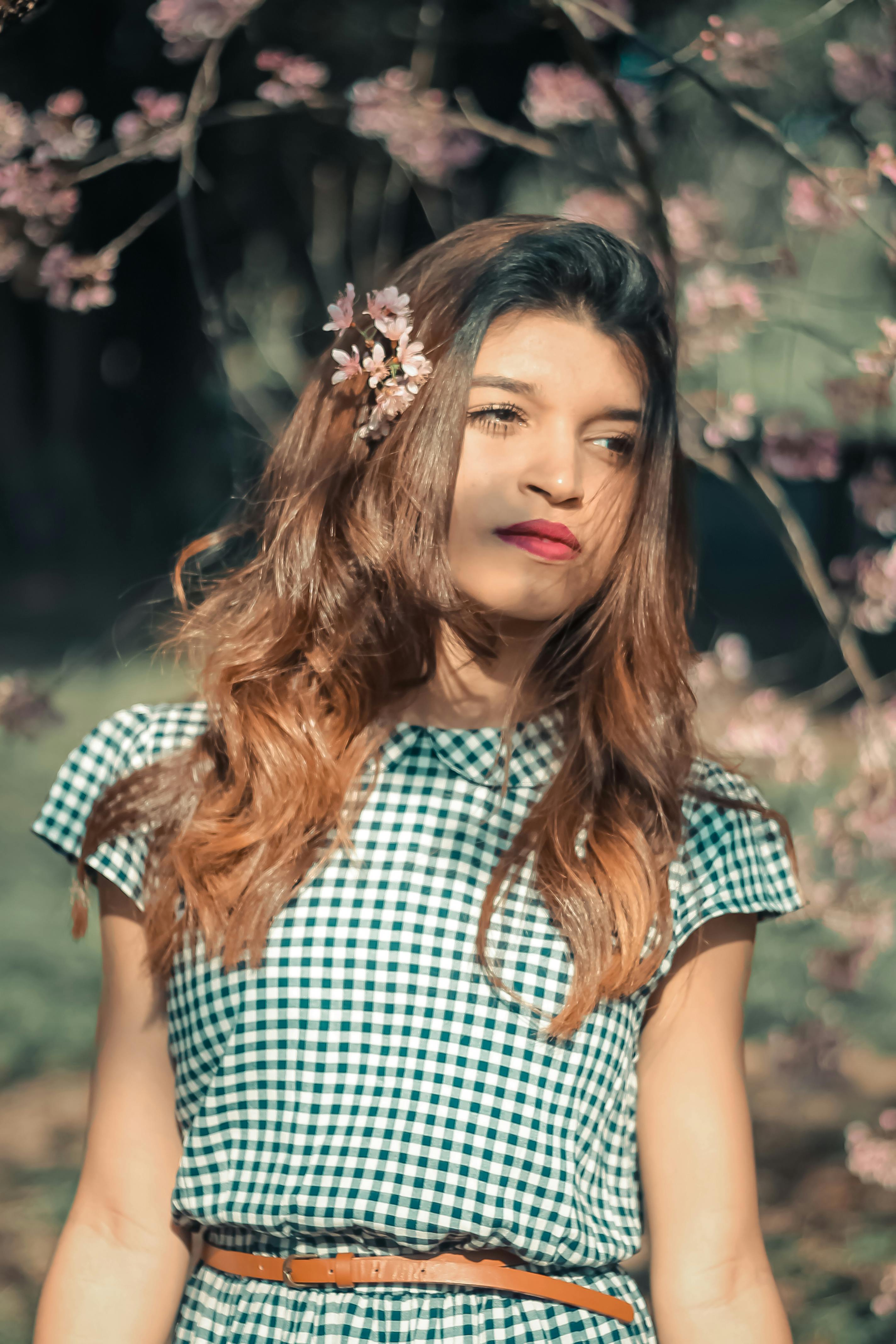 Portrait of Woman with Brown Hair · Free Stock Photo