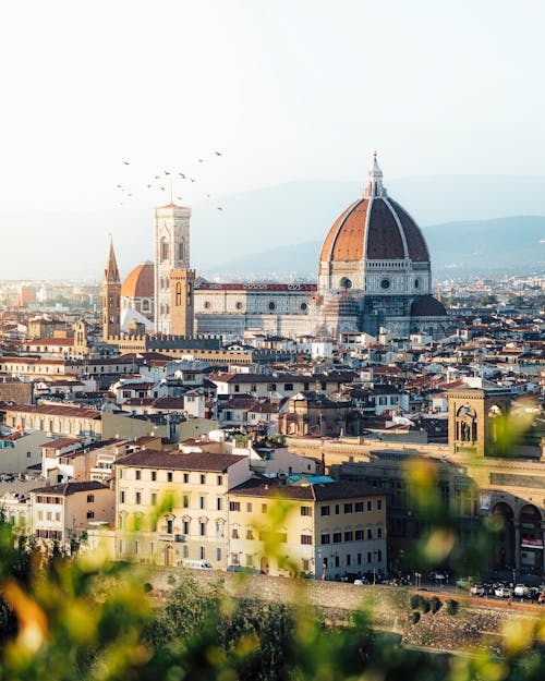 Panoramic View of Florence with the Santa Maria del Fiore Cathedral in the Center 